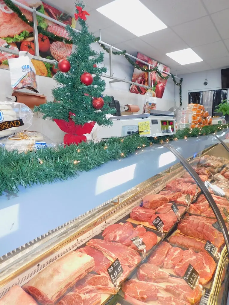 Seasonal meat display featuring holiday turkeys and summer grilling favorites